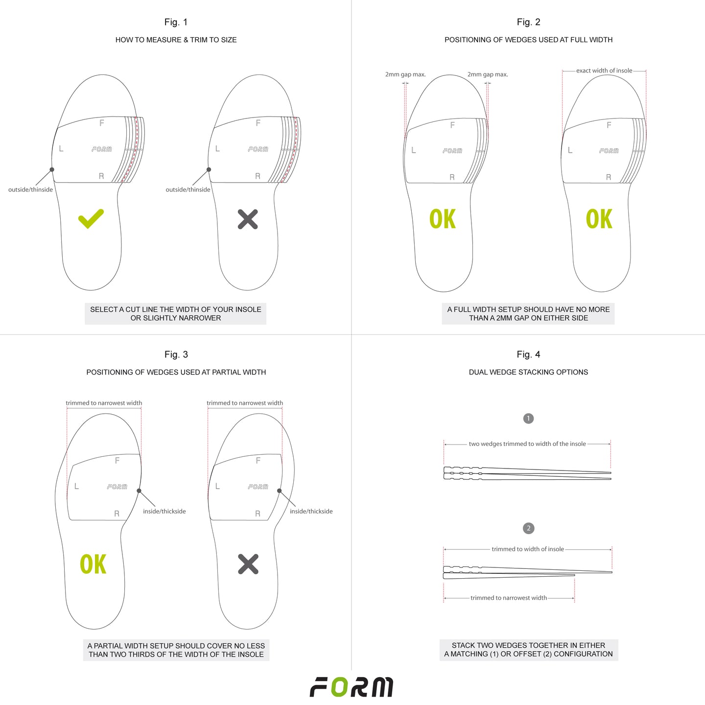 Forefoot wedge - universal road / MTB (kit)