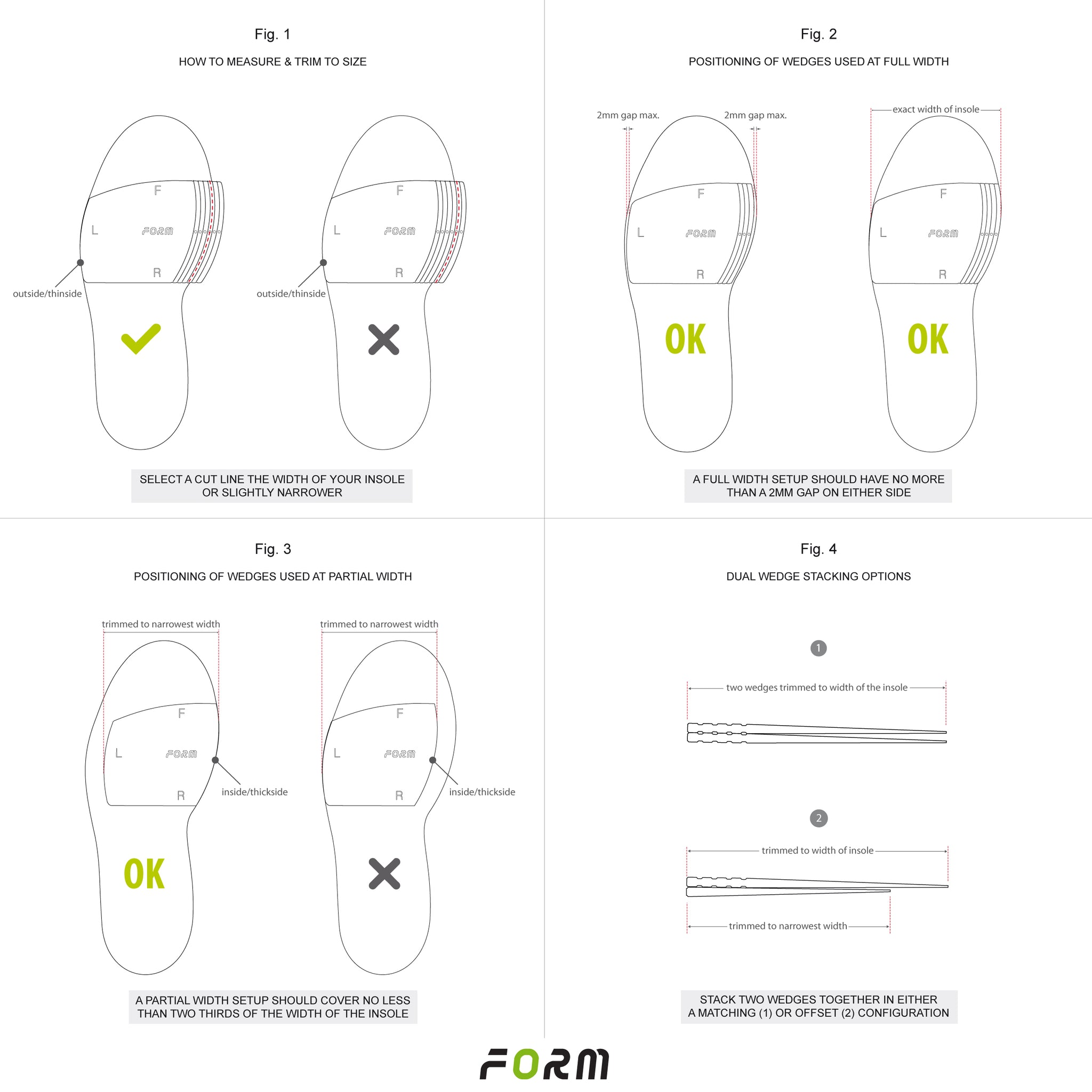 Forefoot wedge - universal road / MTB (kit)